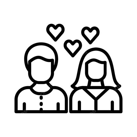 Icono De Línea De Relación Vector Png Pareja Contento Abrazo Png Y Vector Para Descargar