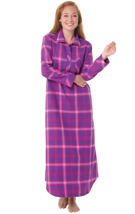 Raspberry Plaid Flannel Nighty View All Pajamas For Women Women