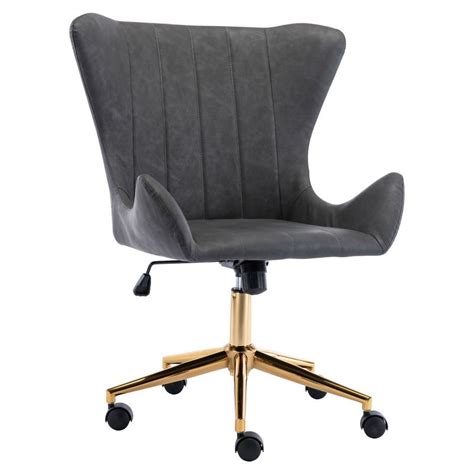 Alica Faux Leather Office Chair Dark Grey