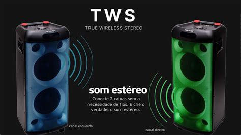 Caixa De Som Amplificada Xt 990t Torre Tws Bluetooth Full Led 2000w