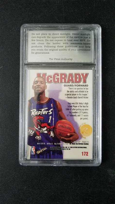 Tracy Mcgrady Rookie Skybox Z Force Final Authority Nm