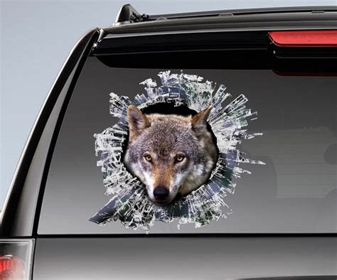 Wolf Window Sticker Car Sticker Wolf Car Decal Etsy