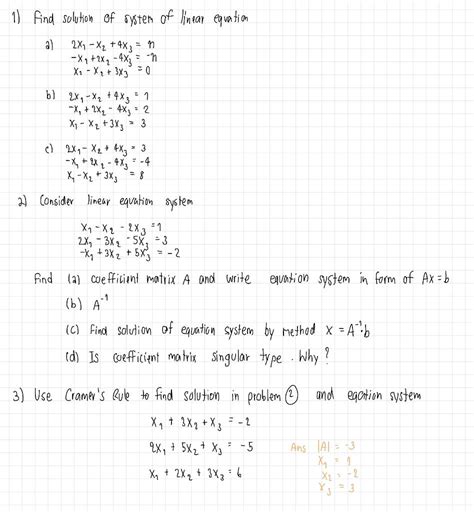 Solved 1 Find Solution Of System Of Linear Equation 2x1