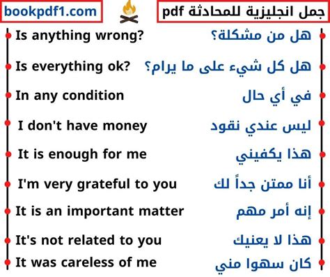 جمل انجليزية للمحادثة Pdf جمل قصيرة تستخدم بكثرة فى المحادثات اليومية