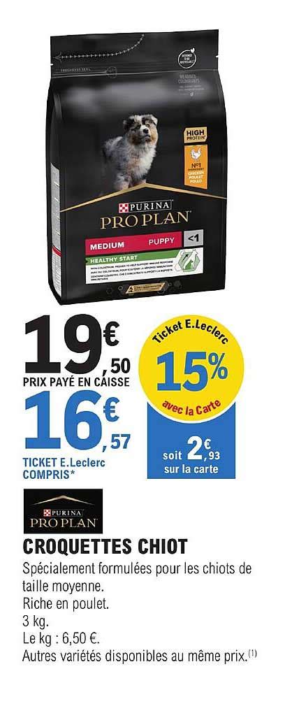 Promo Croquettes Chiot Purina Pro Plan Chez E Leclerc Jardi Icatalogue Fr