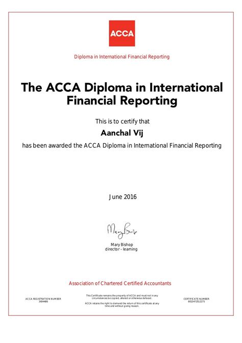 Acca Certificate