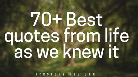 70+ Best quotes from life as we knew it