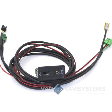 Retrofit Kit USB AUX Wiring Harness With Plug Socket For VW MIB 2