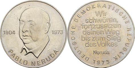 DDR Medaille Pablo Neruda 1973 VF MA Shops