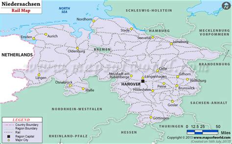 Niedersachsen Railway Map