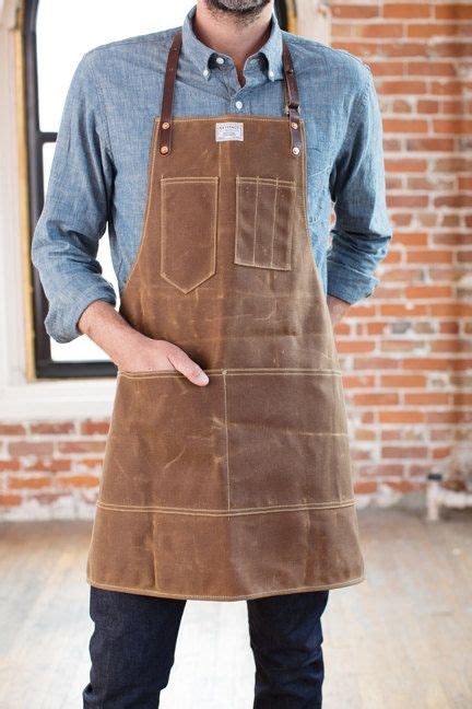 Mens Rust Waxed Canvas Horween Leather Apron No 325 Artisan