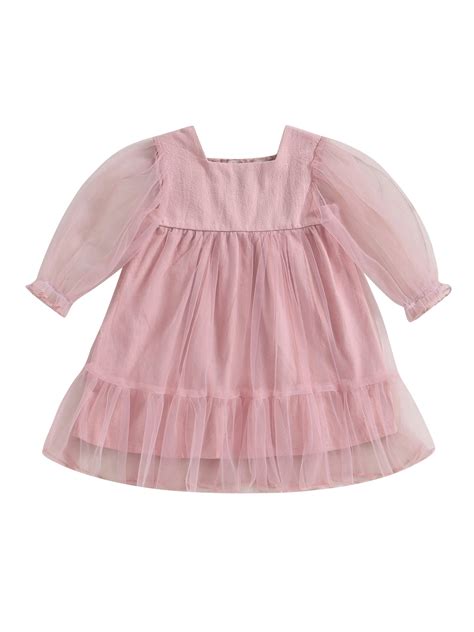 Emmababy Baby Girl Fall Dress Featuring Long Sleeves And Square