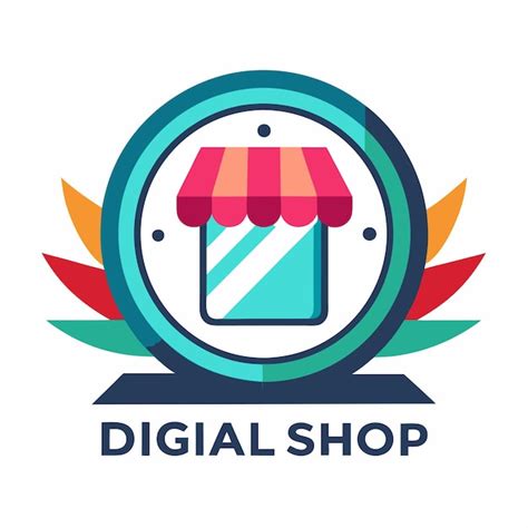 Un Logotipo De La Tienda Digital Se Muestra En Un C Rculo Vector