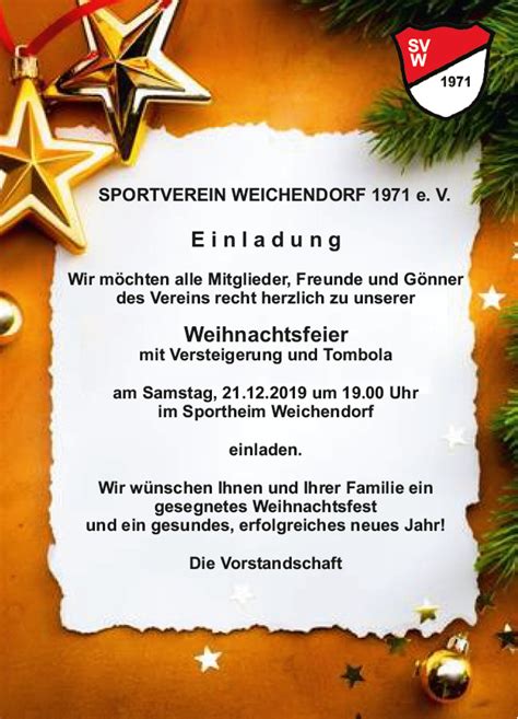 Einladung Zur Weihnachtsfeier