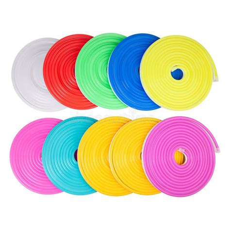 Flexible Led Tape Neon Flex in Different Colors in Rolls on White ...