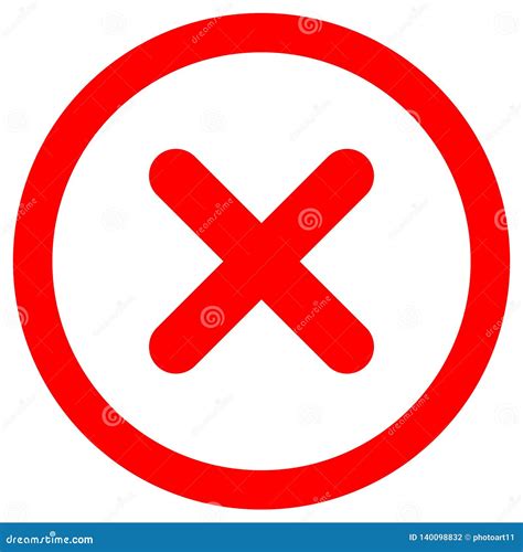 Check Marks Red Cross Icon Inside Of Circle Vector Stock Vector