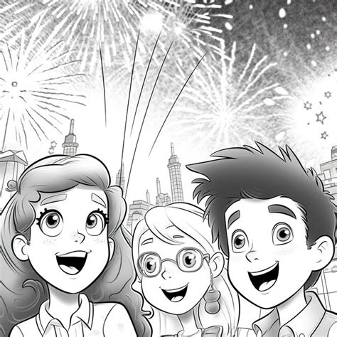 Premium AI Image A Cartoon Of People Celebrating The New Year With