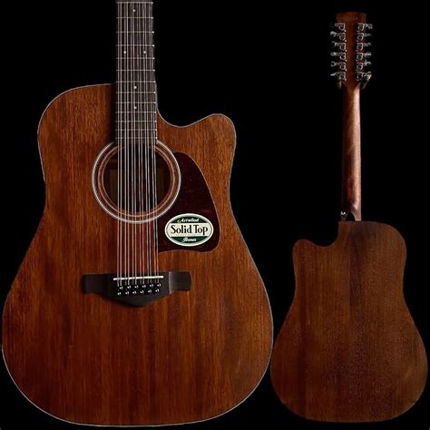 Ibanez AW5412CEOPN Artwood Okoume Open Pore Dreadnought Reverb