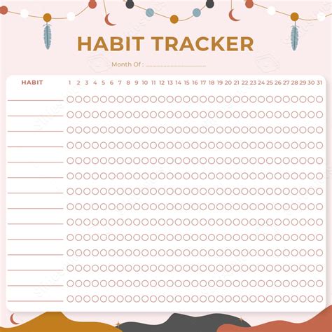 Tracker Border Frame Month Cute Printable Word Template And Google Docs ...