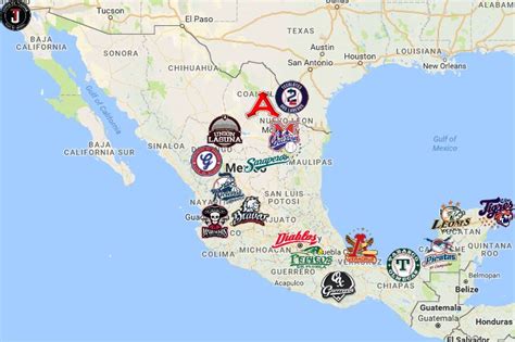 Mexican League Map League Minor League Baseball Mexican