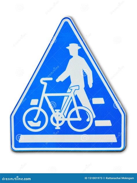 Traffic Sign, Blue Pentagon Pedestrian and Bicycle Sign Isolated on ...