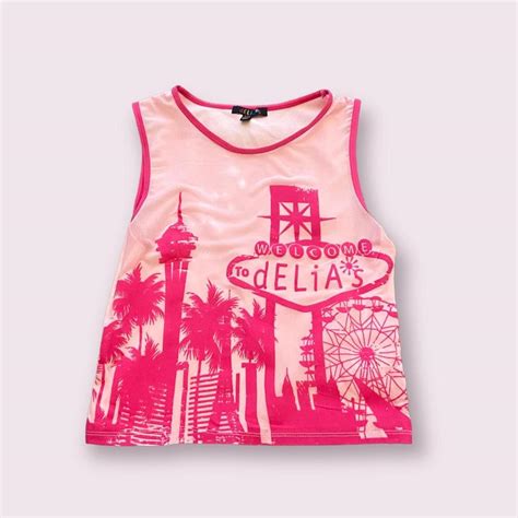 Delias Pink Tank Top 💓 Super Cute And Flattering Depop