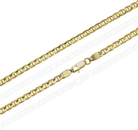 Aion Kette Massiv Gold 585 Steg Panzerkette Gelbgold Herren Damen 60 Cm