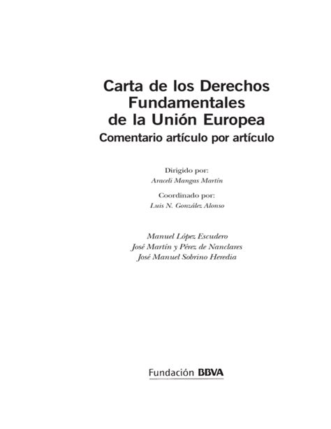 Carta De Los Derechos Fundamentales De La Uni N Europea