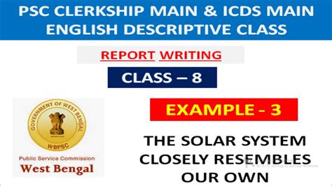 Psc Clerkship Main And Icds Main Class Report Writing A Solar