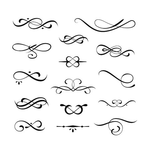 Premium Vector Calligraphy Element Vector Set Collection Vector