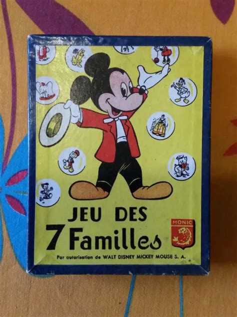 JEU DE CARTES 7 Familles Walt Disney Annees 50 60 Monic Mickey Ttbe