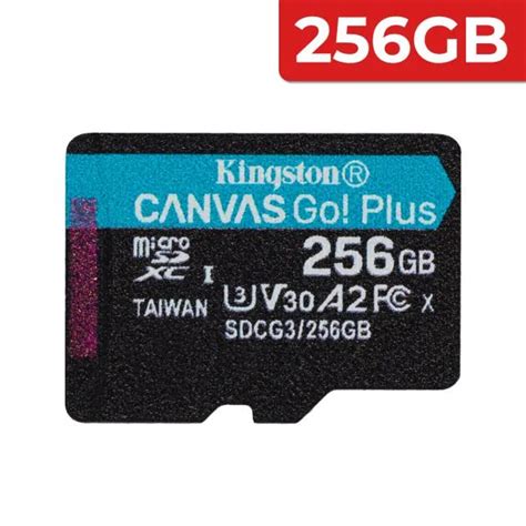 Kingston Canvas Go Plus MicroSD Card 256GB Class 10 UHS I U3 V30 A2