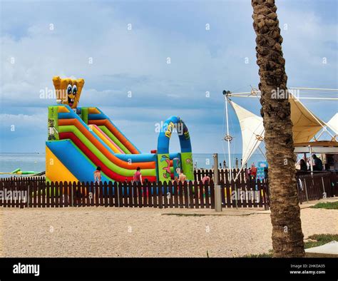 The tourist town of Calella with its beautiful coves, its beaches and ...