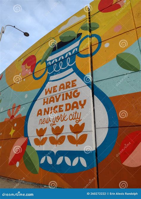 Nice Day Mural, we are Happy To Serve You by Artist Steffi Lynn, NYC