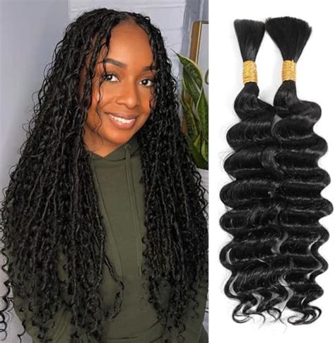 Amazon Deep Wave Bulk Human Hair Mixed Synthetic Braiding Hair