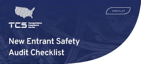 DOT New Entrant Safety Audit Checklist Transportation Compliance Service