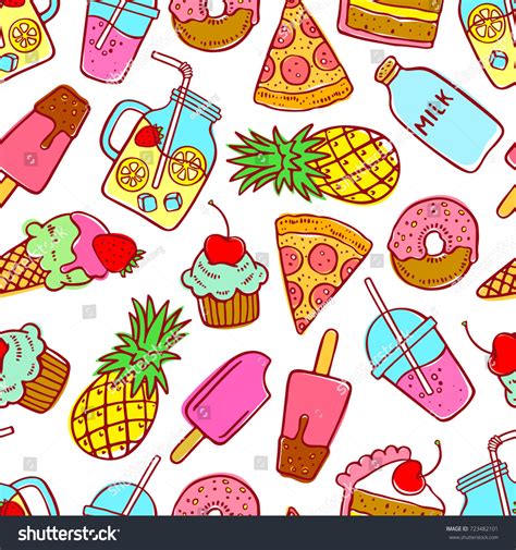 Cute Food Doodle Wallpaper