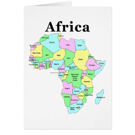 Africa - Political Map Greeting Card | Zazzle