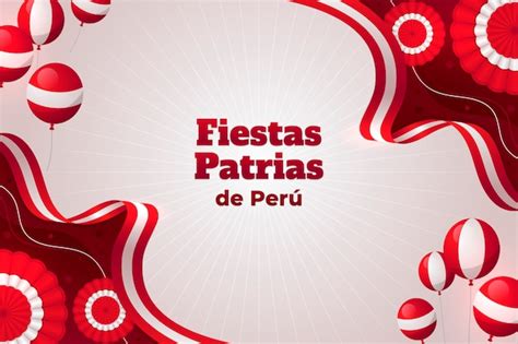 Fondo Realista De Fiestas Patrias Con Globos Vector Premium