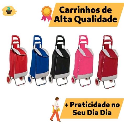 Carrinho De Feira Compras Dobr Vel Multiuso Suporta At Kg