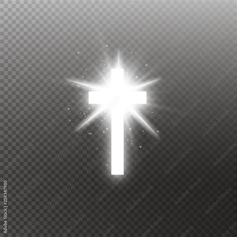 Shining White Cross And Sunlight Special Lens Flare Light Effect On