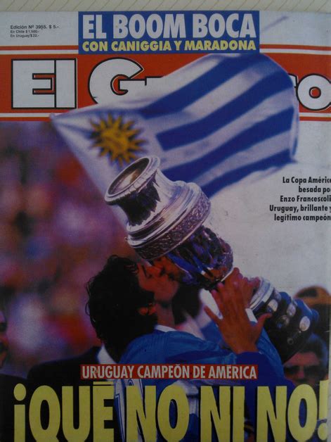 Revista El Grafico Edición Doble Tapa Maradona A Boca Uruguay Campeón América 1995