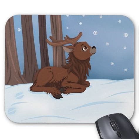 Winter Reindeer Mouse Pad Zazzle Reindeer Winter Cards