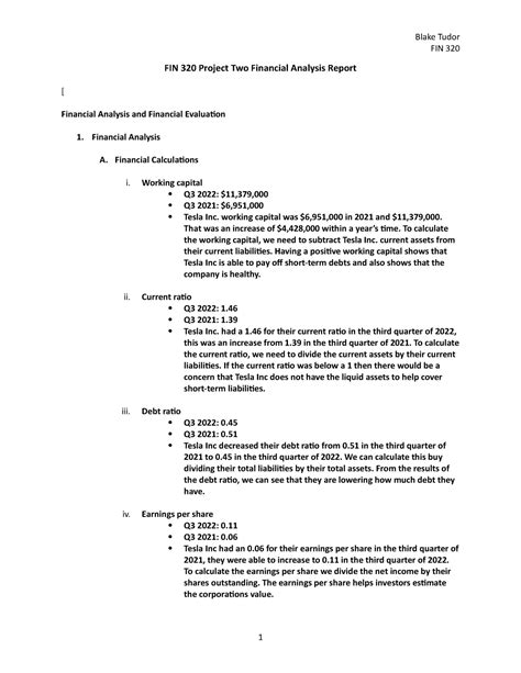 Fin Project Two Financial Analysis Report Fin Fin Project