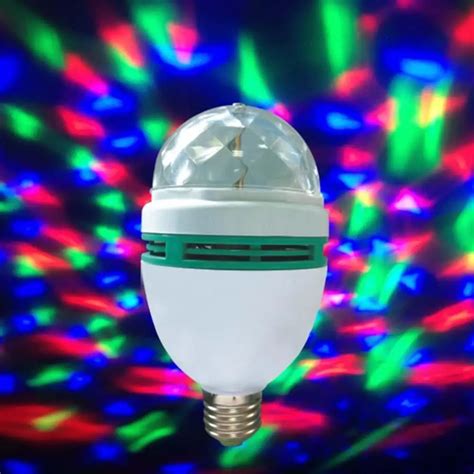 B22 3w Rgb Led Crystal Stage Rotate Color Light Bulb Party Disco Bar