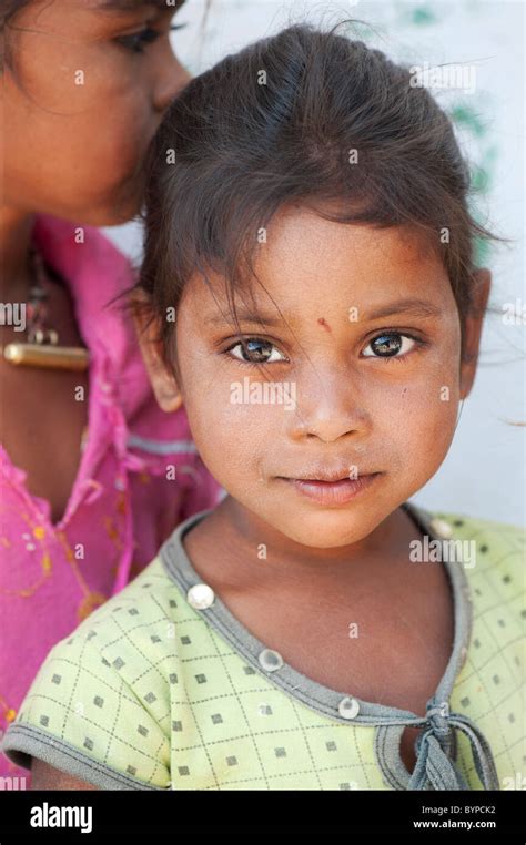 Smiling Happy Indian Village Girl Andhra Pradesh India Selective