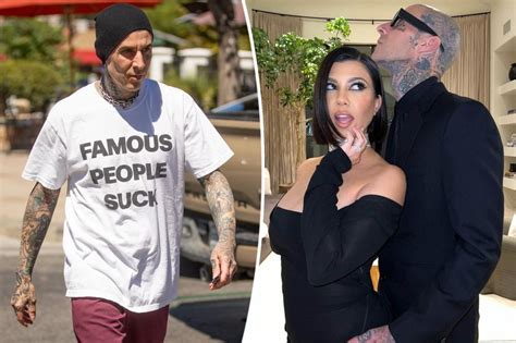 Travis Barker wears Famous People Suck shirt, despite being married