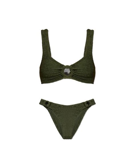 Hunza G Two Piece Swimsuit Hallie In Green Lyst