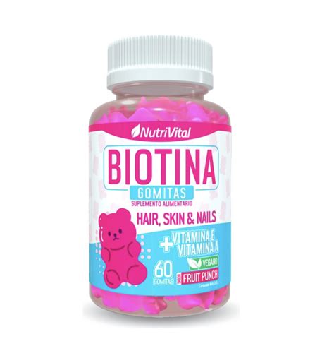 Biotina Gomitas Hair Skin Nails Vegano G Nutrivital Agro Newen