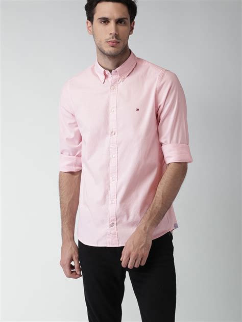 Buy Tommy Hilfiger Men Pink Slim Fit Solid Casual Shirt Shirts For